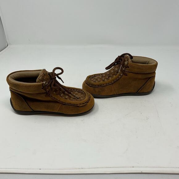 Double Barrel Boots Child Toddler Size 7 Brown Chukka Moccasin Tie Laces Dbl - Picture 6 of 11